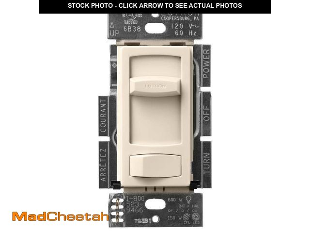 Lot 74-12854493 - Lutron Skylark Contour LED+ Dimmer Switch for LED Bulbs, 150-Watt/Single-Pole or 3-Way, Light Almond...