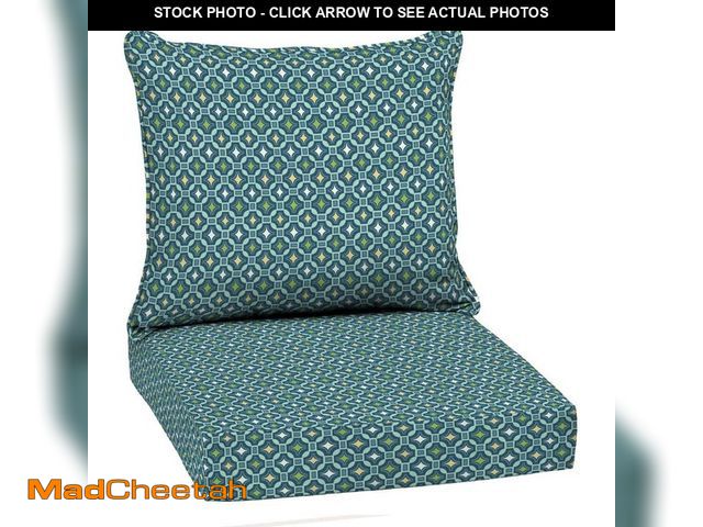 Lot 74-12672871 - ARDEN 22 in. x 24 in. 2-Piece Deep Seating Outdoor Lounge Chair Cushion in Sapphire Alana Tile - UNU...