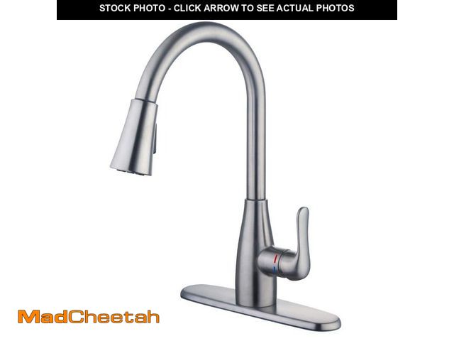 Lot 74-14449122 - Glacier Bay McKenna Single-Handle Pull Down Sprayer Kitchen Faucet in Stainless Steel with TurboSpra...