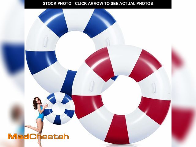 Lot 74-14380771 - Gemscream 2 Pcs Large Pool Floats Swim Ring with Handles 47.24 Inch Inflatable Swimming Pool Tubes A...