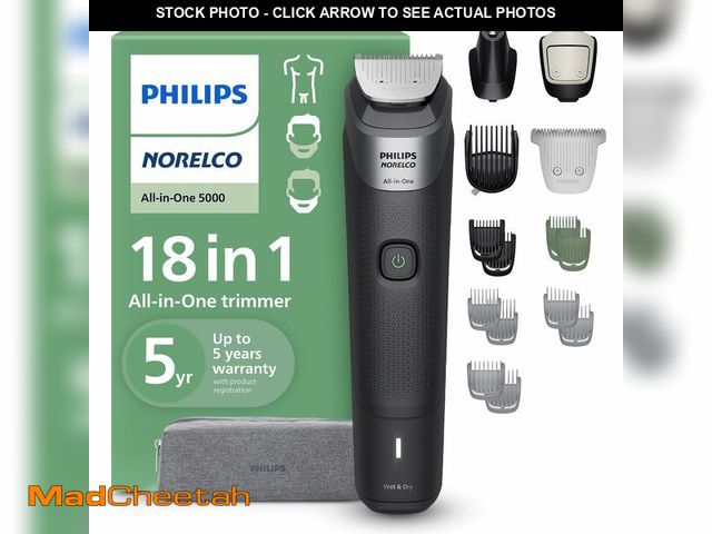 Lot 74-14212401 - Philips Norelco All-in-One 18-Piece Trimmer 5000 Series - Shaver and Clipper for Face, Hair &amp; Bo...