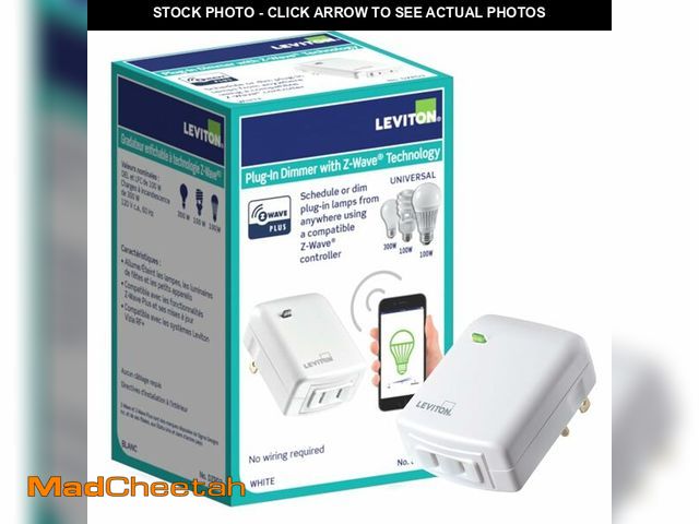 Lot 74-14149725 - Leviton Decora Smart Plug-in Dimmer with Z-Wave Technology, 1-Pack, DZPD3-2BW, White - UNUSED