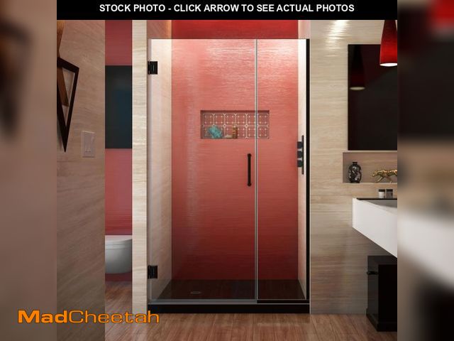Lot 74-12493831 - DreamLine Unidoor Plus 39 1/2 - 40 in. W x 72 in. H Frameless Hinged Shower Door in Satin Black, SHD...