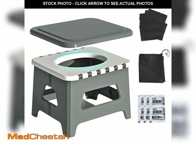 Lot 74-14482498 - Wanheart Portable Toilet for Adults, Folding Camping Toilet with Lid &amp; Solidifier, Emergency Sea...