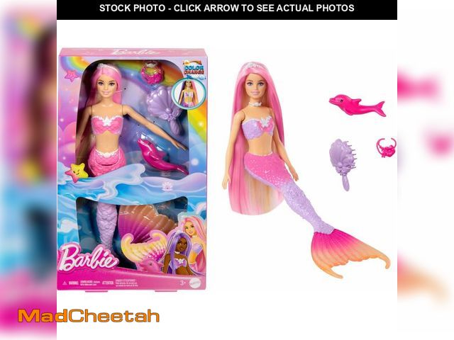 Lot 74-12698543 - Barbie Mermaid Doll, Ã¢â¬ÅMalibuÃ¢â¬Â with Pink Hair, Styling Accessories, Pet Dolphin and Water...
