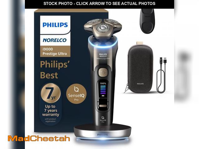 Lot 74-12440910 - Philips Norelco Shaver i9000 Prestige Ultra, Wet &amp; Dry Electric Shaver, Black Gradient, SenseIQ ...