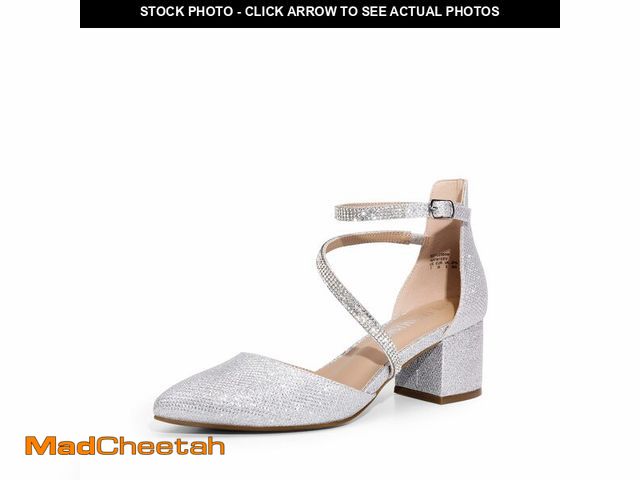 Lot 74-12452750 - DREAM PAIRS Women's Closed Pointed Toe Low Chunky Heels Pumps Ankle Strap Wedding Business Dressy Sh...