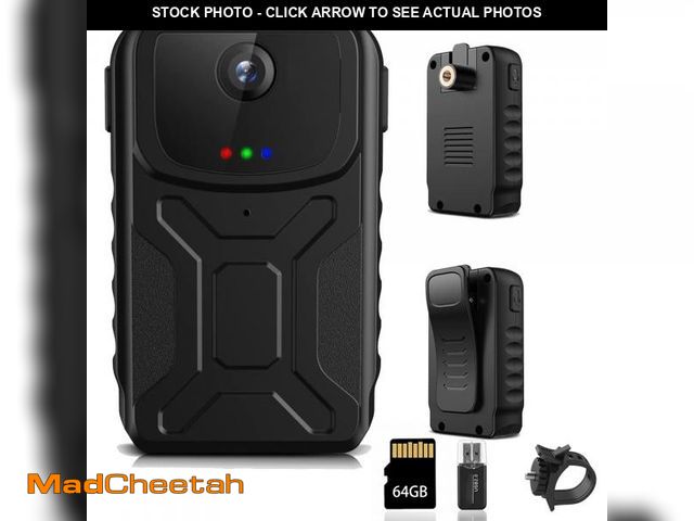 Lot 74-12113078 - Compact 1080P FHD Body Camera with 130ÃÂ° Wide Angle, 64GB Built-in Memory, IP64 Waterproof, Motion...