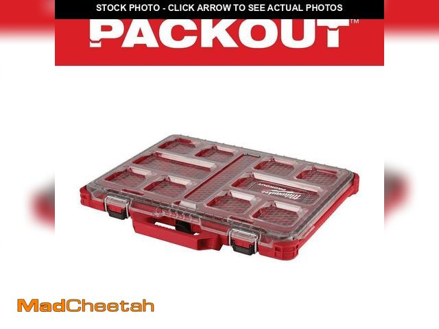 Lot 74-13795834 - Milwaukee PACKOUT 11-Compartment Low-Profile Impact Resistant Portable Small Parts Organizer - UNUSE...