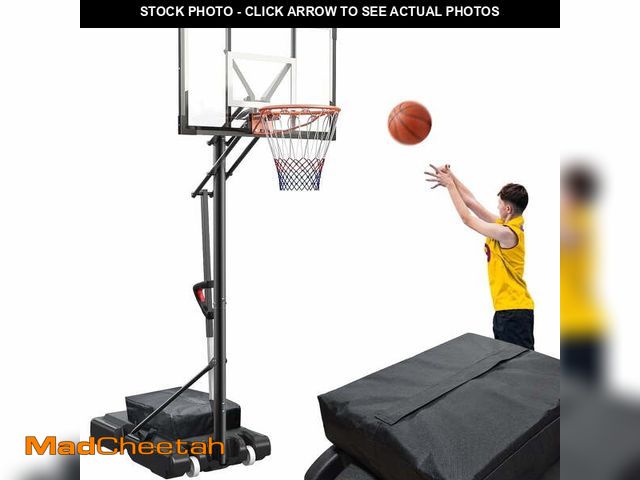 Lot 74-13046173 - FirstAsk 44" Portable Basketball Hoop &amp; Goal Outdoor 4.9-10 ft. Height Adjustable for Kids/Teens...
