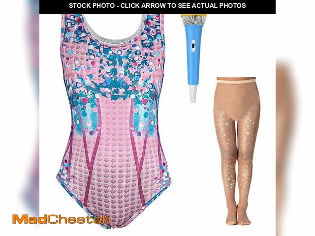 Lot 74-12702496 - Kids Singer Star Costume for Girls Musical Dance 3D Printed Rhinestone Bodysuit Set Concert Party Co...