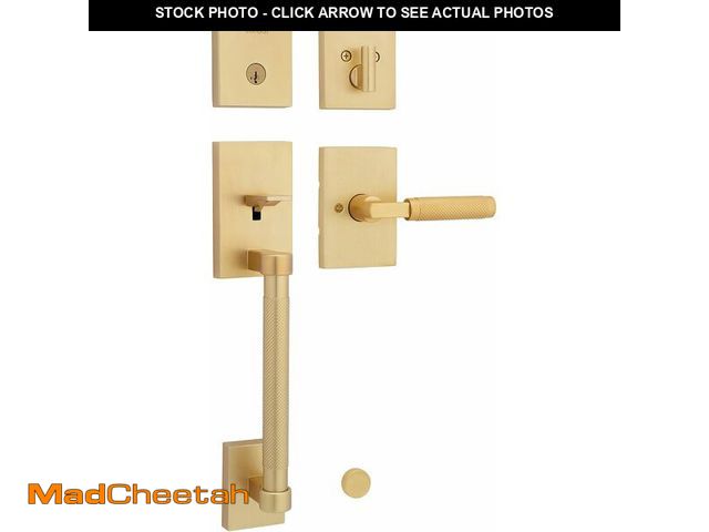 Lot 74-13844629 - Kwikset Prava Front Door Lock Handle and Deadbolt Set, Entry Handleset Exterior with Interior Revers...