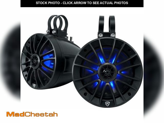 Lot 74-14591454 - Rockville PT65BR 6.5" 300W peak/100W RMS Powered Bluetooth True Coaxial Tower Speakers, Class-D Amp,...