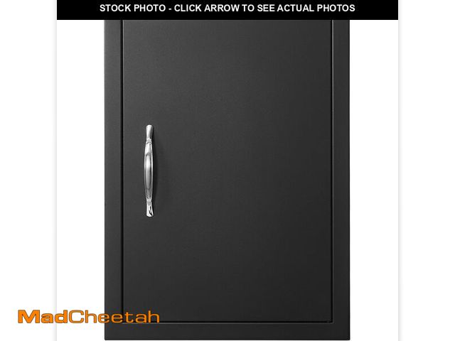 Lot 74-12664776 - VEVOR Outdoor Kitchen Door - 16W x 22H Inch, Flush Mount, Vertical Wall Door with Handle, for BBQ Is...