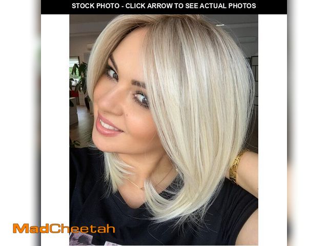 Lot 74-13367077 - Nuxovin Natural Gradient Blonde Wigs Human Hair with Dark Roots Pre-Plucked Hairline Breathable Lace...