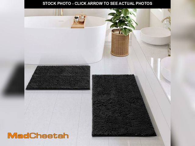Lot 74-13041409 - Hearth &amp; Harbor Bathroom Rugs, Chenille Bath Mat - Machine Washable Bath Mats for Bathroom Non-S...
