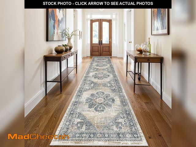 Lot 74-13721267 - Washable 3x14 Hallway Runner Rug: Soft Kitchen Rug Non Slip Rug Runner with Rubber Backing for Livin...