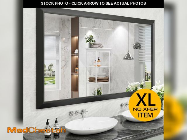 Lot 74-14005209 - *MISSING GLASS* Amorho Black Bathroom Mirror, 60X36 Inch Thick Metal Framed Wall Mirrors for Over 2 ...