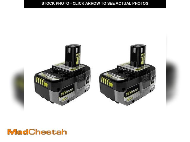 Lot 74-13133253 - RYOBI ONE+ 18V HIGH PERFORMANCE Lithium-Ion 4.0 Ah Battery (2-Pack) - UNUSED