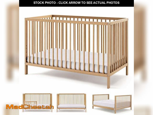 Lot 74-13742363 - HARPPA 5-in-1 Convertible Baby Crib for Infant to Toddler,Natural - UNUSED