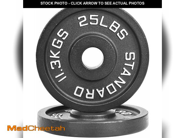 Lot 74-13075134 - Fitvids 2-Inch Olympic Cast Iron Weight Plate for Strength Training &amp; Weightlifting, Multiple Si...