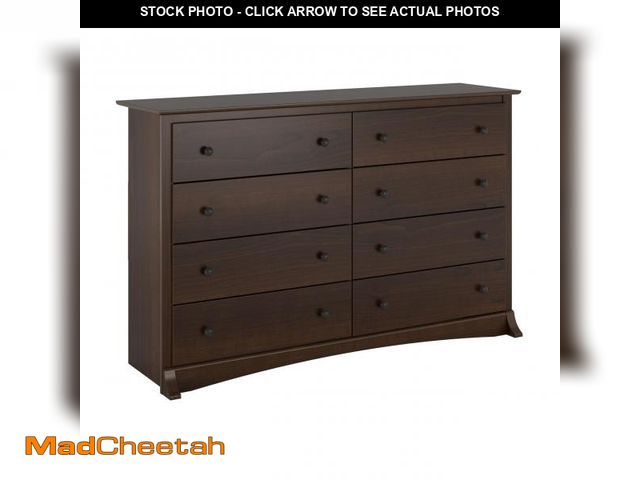 Lot 74-12387999 - Prepac Sonoma 8 Drawer Double Dresser for Bedroom, Wide Chest of Drawers, Bedroom Furniture, Clothes...