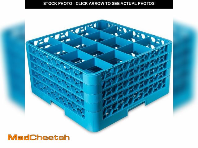 Lot 74-13802395 - Carlisle FoodService Products Opticlean Glass Rack 16 Compartments with 4 Extenders for Kitchens and...