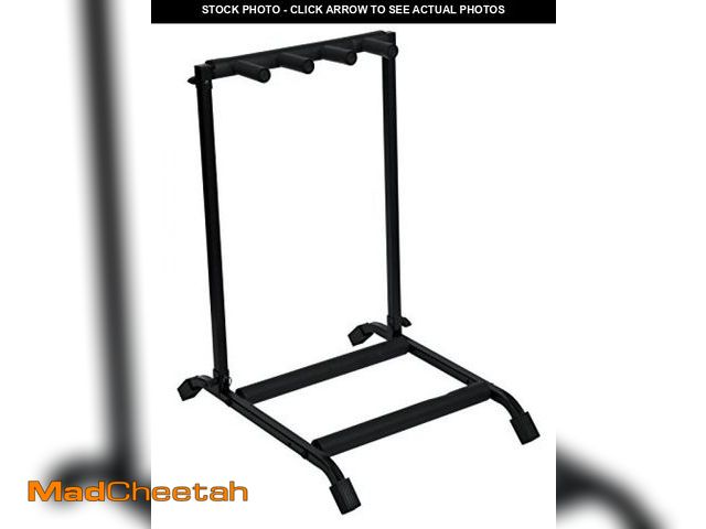 Lot 74-12366292 - Rok-It Collapsible Folding Guitar Rack Stand for 3 Guitars - Fits Acoustic, Electric, or Bass Guitar...