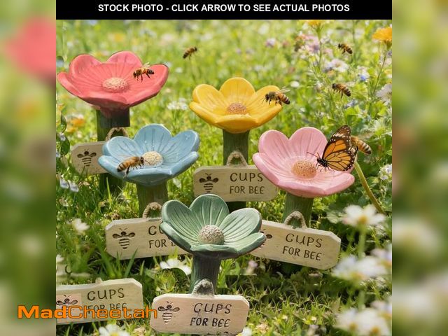 Lot 74-14205558 - 5 Set bee Watering Station Insect Drinking Cups for Garden Flower-Shaped Bee Water Station Butterfli...