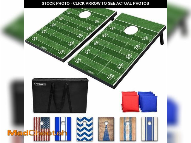 Lot 74-14305601 - GoSports Classic Cornhole Set - Includes 8 Bean Bags, Travel Case and Game Rules (Choice of style) -...