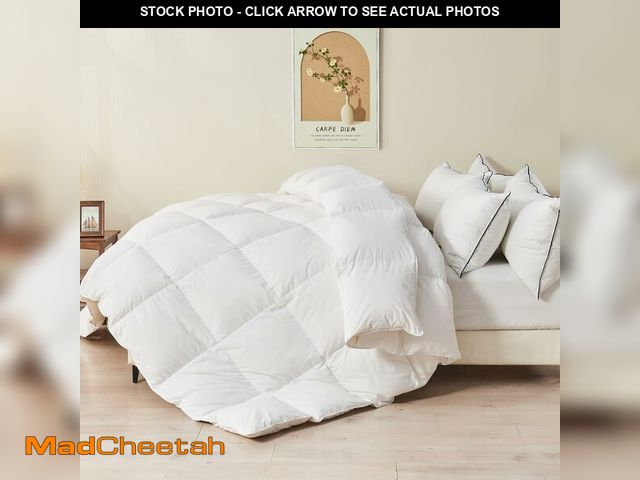 Lot 74-13564385 - TOPGREEN Organic Feather Down Comforter Full Size, Luxury Extra-Fluffy Duvet Insert, All Season Bed ...