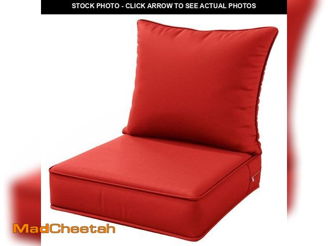 Lot 74-14115273 - 22 in. x 22 in. x 4 in. Square Outdoor Deep Seating Cushion Set Seat and Back Cushion for Lounge Cha...