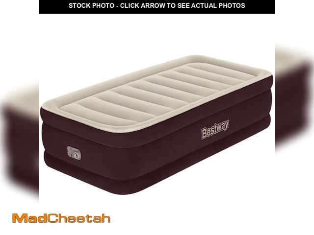 Lot 74-12859054 - BestwayÂ  Maroon Tritech Airbed Twin 20" with Built-in AC Pump - USED
