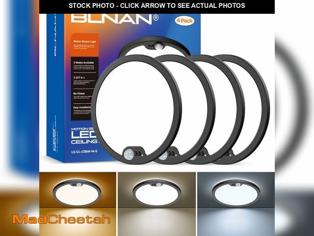 Lot 74-14045736 - BLNAN Motion Sensor Ceiling Light Wired, 8.7 Inch 3000K 4000K 5000K Selectable LED Flush Mount Light...