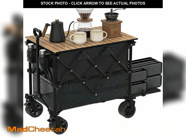 Lot 74-14203834 - Double Decker Wagon with Table Extra Long Heavy Duty Collapsible Carts - USED