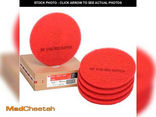 Lot 74-12154593 - 3MÃ¢âÂ¢ 5100 Buffer Floor Pads, 17" Diameter, Red, Box of 5 - UNUSED