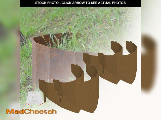 Lot 74-14284574 - MerxCompro Corten Steel Hillside Planter, Set of 4 (40" W x 18" H) with 8 Stakes, Stable and Easy to...
