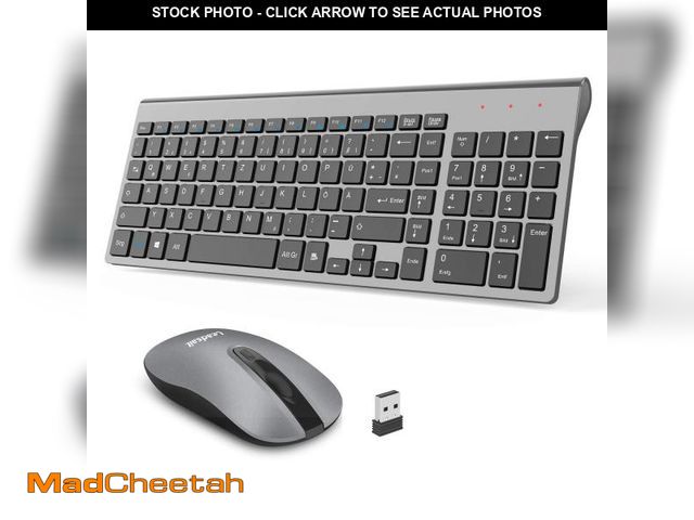Lot 74-12438497 - LeadsaiL Wireless Keyboard and Mouse Combo, Wireless USB Mouse and Computer Keyboard Set, Compact an...