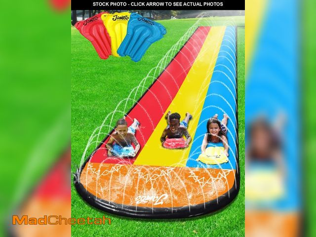 Lot 74-12308320 - JAMBO Premium Triple Water Slide with 3 Bodyboards, 20Ft Heavy Duty Slip Splash and Slides-Advanced ...
