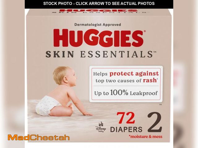 Lot 74-12116016 - HUGGIES Skin ESSENTLS GIGAJRPK Diaper SIZE 2 - 72 CT - UNUSED