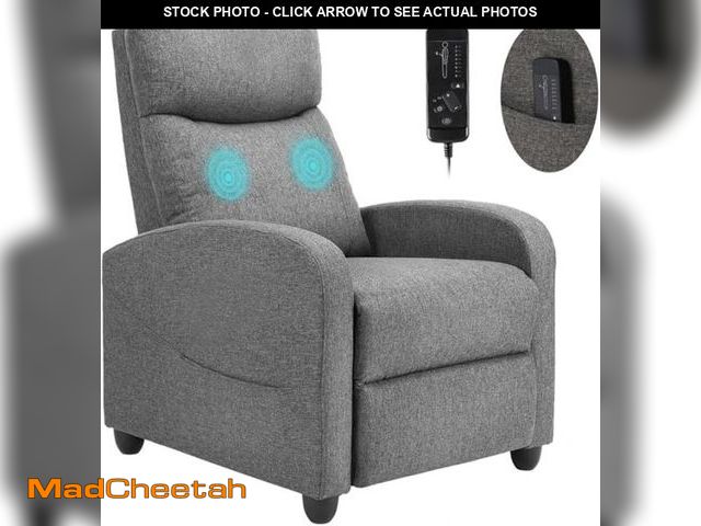 Lot 74-12227281 - Massage Chair, Adjustable Feature for Adults, Fabric Recliner Sofa with Padded Seat Backrest for Hom...