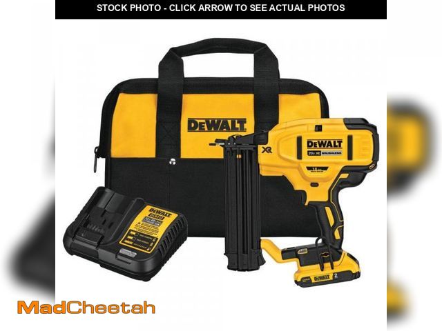 Lot 74-11825711 - DEWALT 20V MAX XR Lithium-Ion 2-1/8 in. 18-Gauge Electric Cordless Brad Nailer Kit w/ 2.0Ah Battery,...