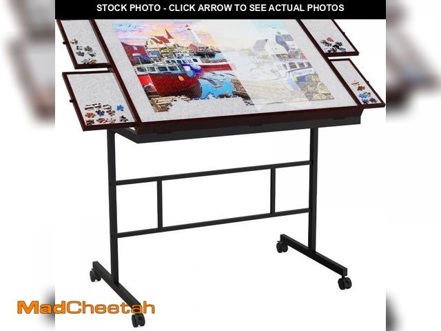 Lot 74-12491543 - Jigsaw Puzzle Table 1500 Pieces with Drawer and Legs, Five Tilt Angle Adjustable, Portable Puzzle Ta...