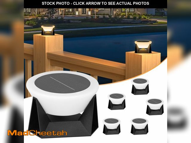 Lot 74-13628649 - PAKEDANDUN Solar Post Lights 6 Pack, 4.7" Modern LED Solar Fence Post Lights Outdoor Dusk to Dawn IP...