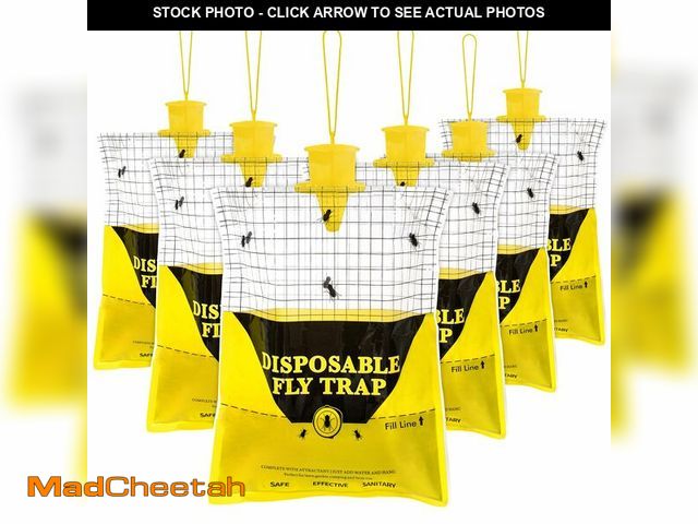 Lot 74-14270898 - Outdoor Fly Traps for Patio, 6 Pack Pre-Baited Big Fly Bags Outdoor Disposable, Hanging Fly Catcher ...