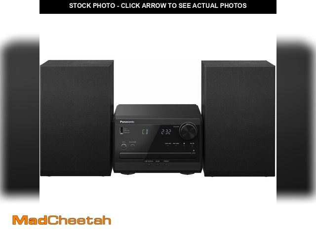 Lot 74-14307534 - Panasonic Compact Stereo System with CD Player, Bluetooth, FM Radio and USB with Bass and Treble Con...