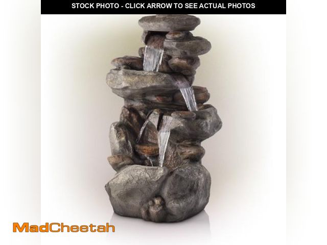 Lot 74-12161463 - Alpine Rock Waterfall 40 High Outdoor Fountain with LED Lights - UNUSED