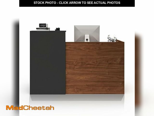 Lot 74-13790153 - YTElantivo Reception Desk with LED Light and Locking Drawer - 47.2" Small Front Desk for Salon, Offi...