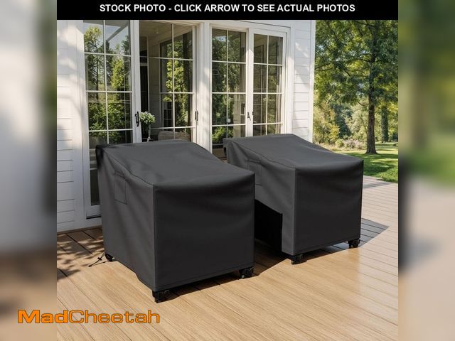 Lot 74-13784304 - JOYSIDE 2-Pack 210D Oxford Outdoor Patio Chair Cover Waterproof Furniture Cover, 29.5 in. W x 36.2 i...