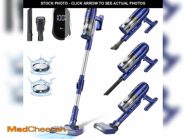 Lot 74-12991393 - PrettyCare Cordless Vacuum Cleaner, 30Kpa/45min/7-in-1 Stick Vacuum with Foldable Pole, P1 - USED